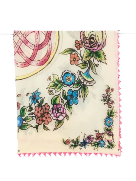 Fular Faliero Sarti cu franjuri cu model floral