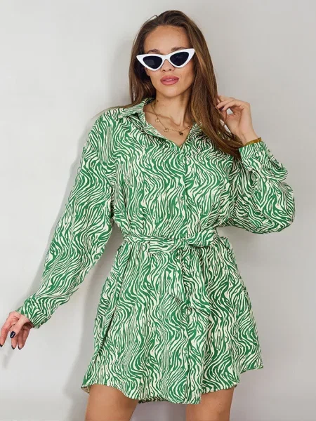 Mała mały sukienka mini Resti w zebrę biała