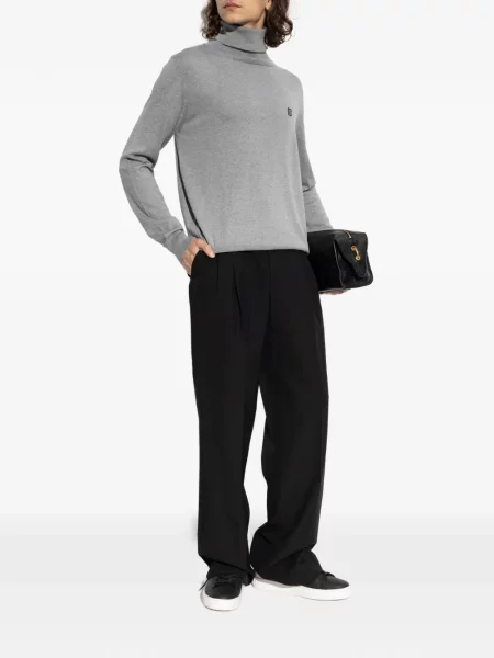 Pulover Balmain cu broderie gri