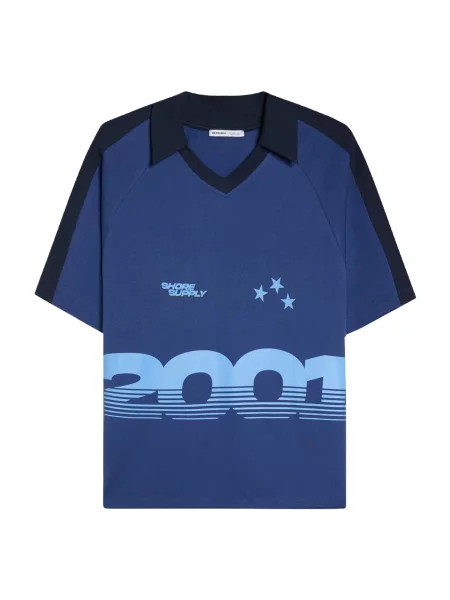 Bershka Tricou bleumarin / azuriu / închis albastru