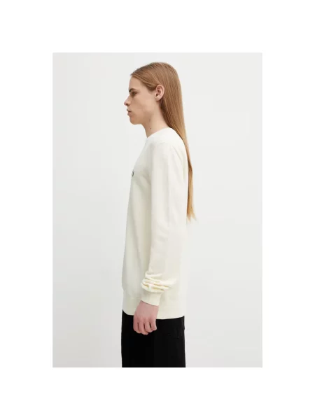 Fred Perry Sweter Z Piki weiss beżowy