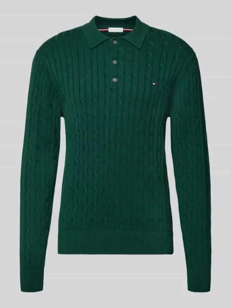 Sweter w kroju regular fit z czystej bawełny Tommy Hilfiger zielony