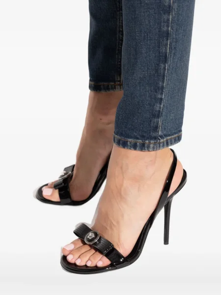 Sandale Versace cu funde slingback negru