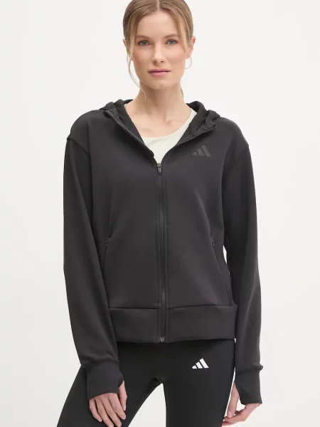 Adidas Performance hanorac de antrenament Designed for Training cu glugă neted negru