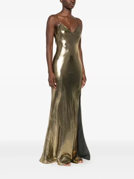 Rochie maxi Self-portrait de costum auriu