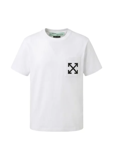 Tricou Off-white cu imagine cu buzunare aplicate alb