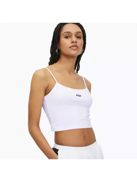 Дамска тениска FILA Loni Cropped Spaghetti bright white бяло