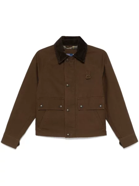 Kołnierzykowy golf Polo Ralph Lauren sztruksowy brązowy