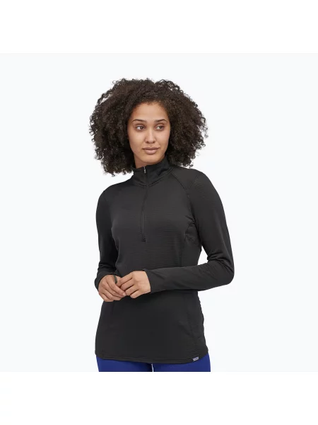 Bluză pentru femei Patagonia Cap Termal Weight Zip Neck black negru