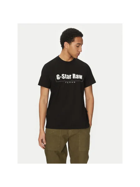 G-Star Raw Póló Symbols Regular Fit fekete