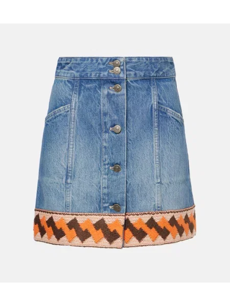 Spódnica jeansowa Valentino żakardowa niebieska