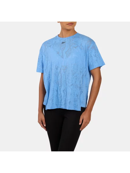 Reebok koszulka Lux Fitness Training Burnout unisex Peri Blue Size: niebieska