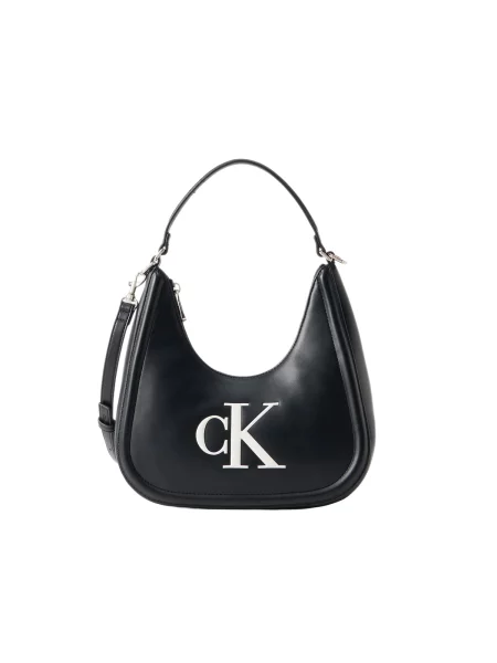 Geantă Calvin Klein Bold Ck Small Crescent negru