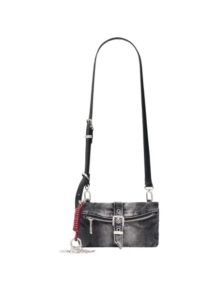 Desigual Geantă de umăr gri denim negru