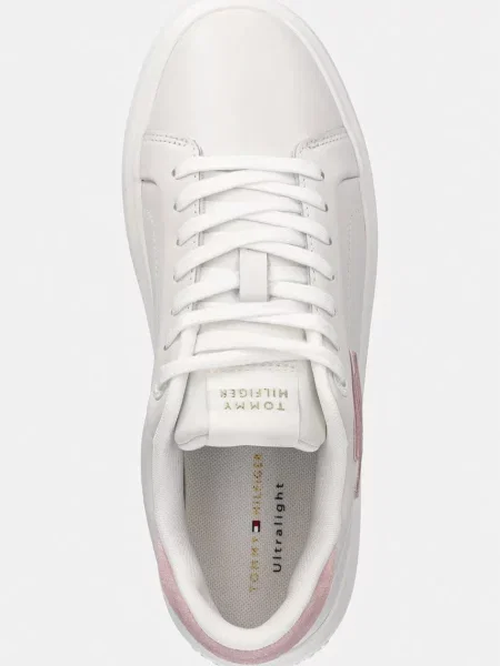 Tommy Hilfiger TH ICON COURT SCRIPT маратонки дамски от кожа бяло