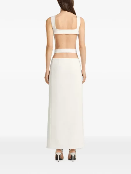 Rochie maxi Courreges din crep alb
