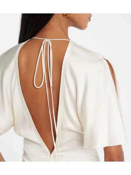 Rochie Victoria Beckham din satin alb