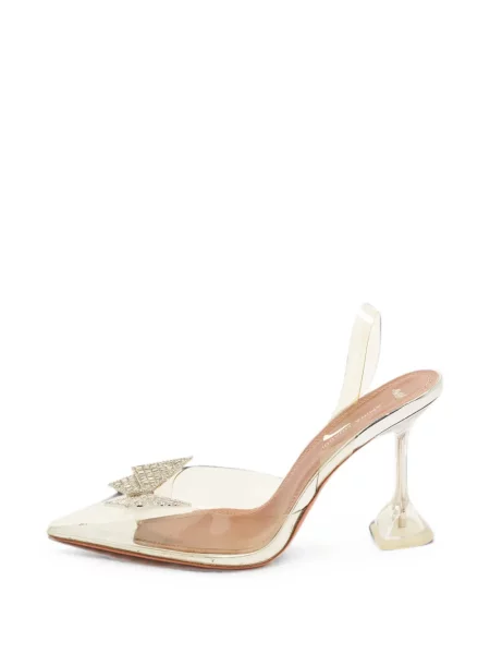 Pantofi cu toc Amina Muaddi slingback alb
