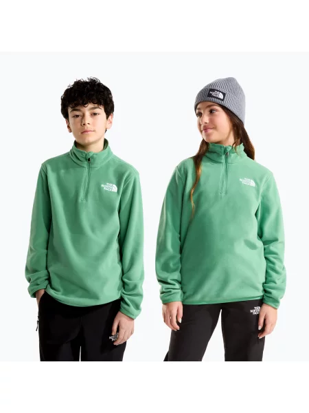 Gyerek polár pulóver The North Face Teen Glacier Zip dimmed algae. Méret: zöld