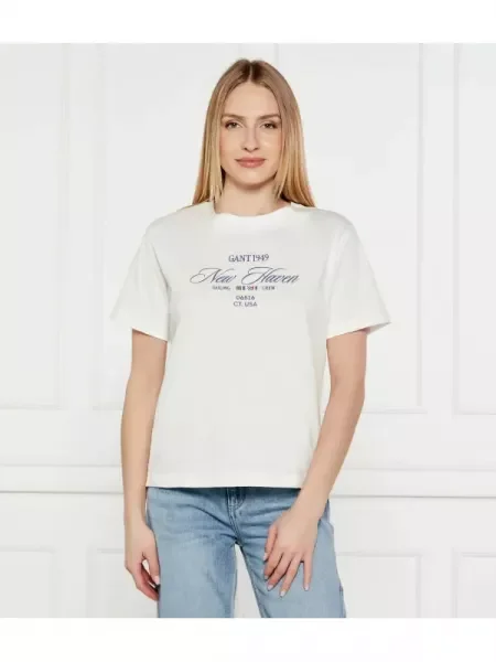 Gant Tricou | Relaxed fit alb