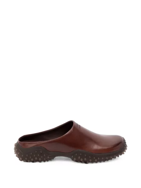 Papuci tip mules Miu Miu din piele maro