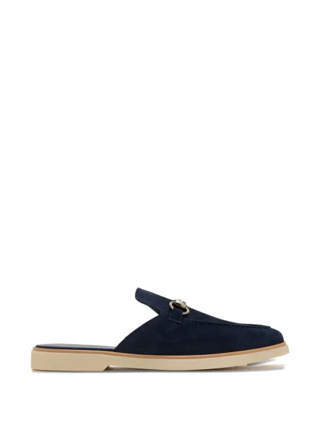 Papuci tip mules Magnanni din piele de căprioară albastru