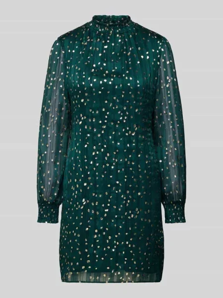 Sukienka mini ze stójką i zapięciem na guzik z tyłu Apricot