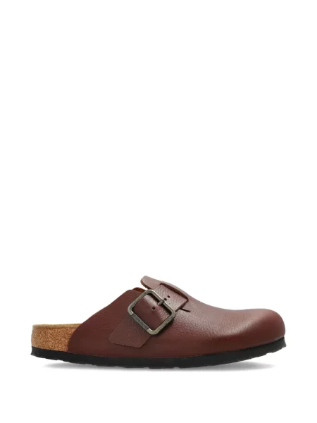 Papuci tip mules Birkenstock cu cataramă maro