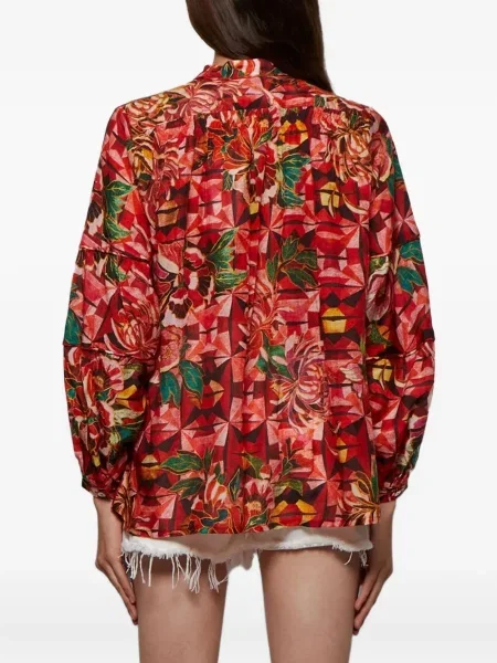 Cămașă Chufy cu model floral cu imagine lungă roșu