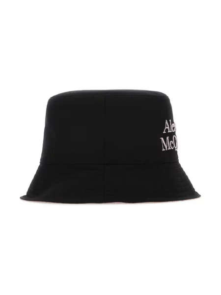 Haftowany kapelusz Alexander Mcqueen dwustronny czarny