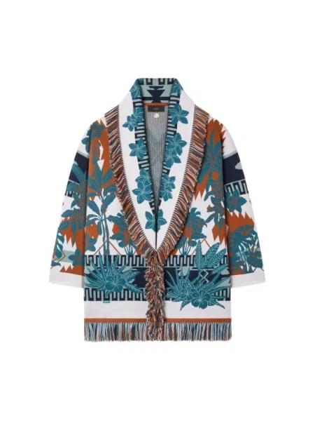 Lniany wielobarwność kardigan Alanui