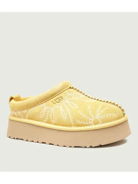 UGG Căptușite mules încălțăminte Tazz Botanic | piele întoarsă zamsz | cu adaos de lână galben