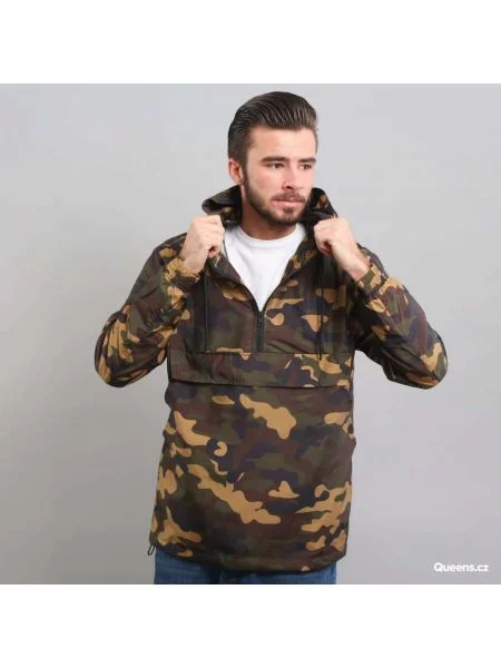 Ветровка Urban Classics Camo Pull Over Windbreaker Camo Green M черно