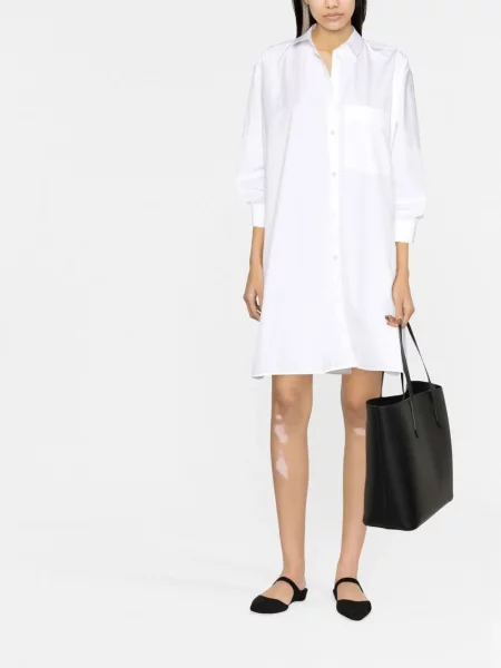 Áčkové košilové šaty Jil Sander bílé