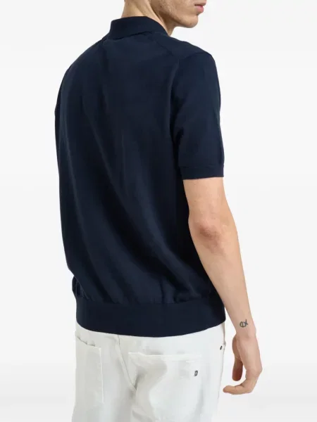 Tricou polo Polo Ralph Lauren din piele de căprioară scurt albastru