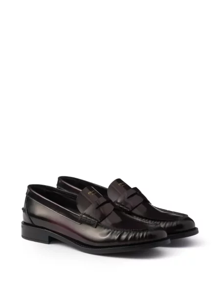 Pantofi loafer Prada din piele roșu
