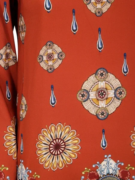 Gėlėtas raštuotas ilgas maxi suknele La Doublej oranžinė