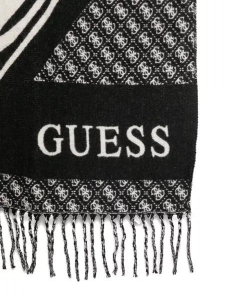 Fular Guess cu franjuri negru