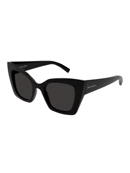 Lniane okulary przeciwsłoneczne Saint Laurent czarne