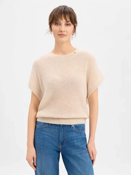 Joop! Sweter Bez Rękawów Kulla Z Alpaką weiss beżowy