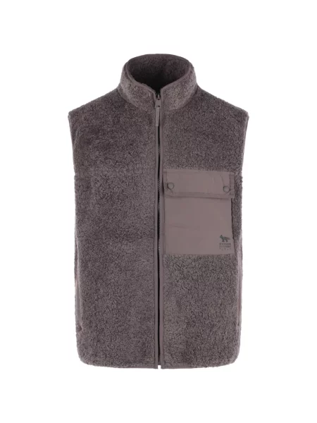 Vestă Maison Kitsune din fleece gri