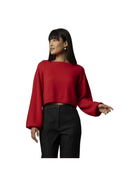 Sweter Kocca o krotszym kroju czerwony