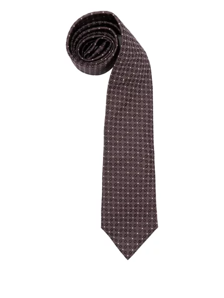 Cravată Brunello Cucinelli cu imprimeu geometric maro