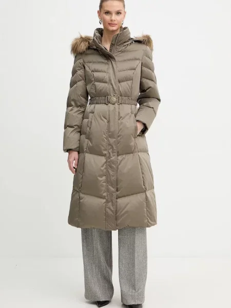 Guess kurtka puchowa MARINA beżowy zielona