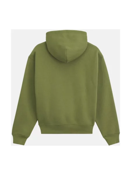 Bluza z kapturem Vans z kapturem ze stretchu z logo zielona