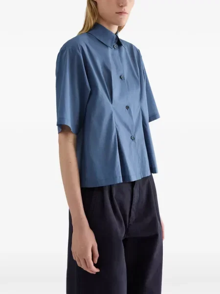 Cămașă Jil Sander din muselină albastru