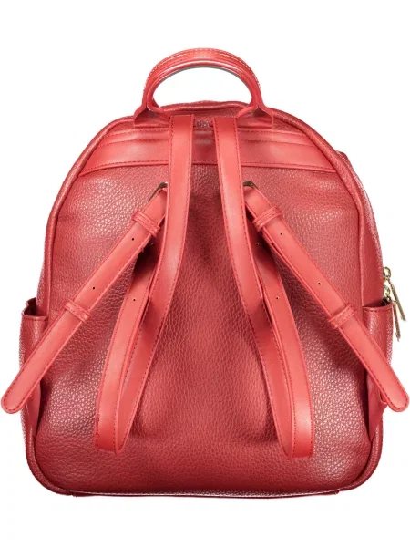Lniany lekki plecak Valentino By Mario Valentino czerwony
