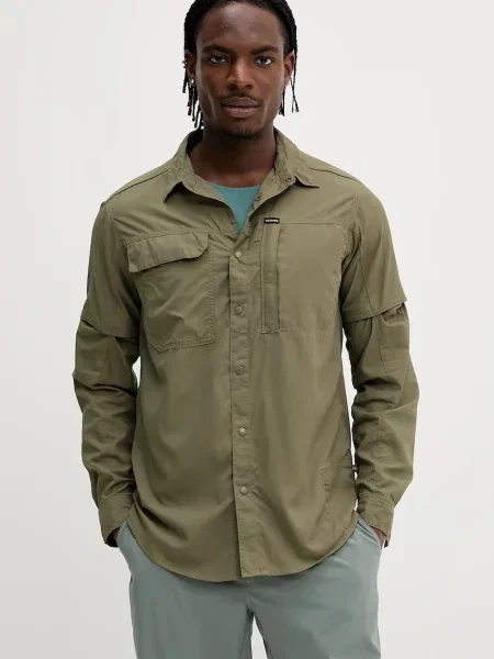 Риза Columbia Skien Valley със стандартна кройка с класическа яка зелено