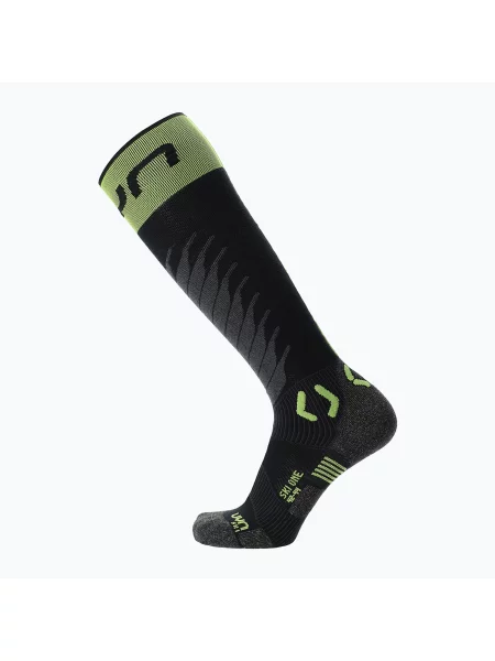 Мъжки скиорски чорапи UYN Ski One Merino black/lime черно