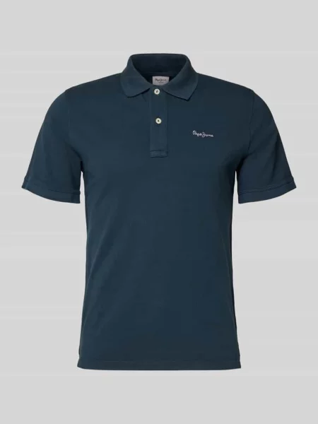 Koszulka polo o kroju regular fit z czystej bawełny model OSCAR' Pepe Jeans granatowe